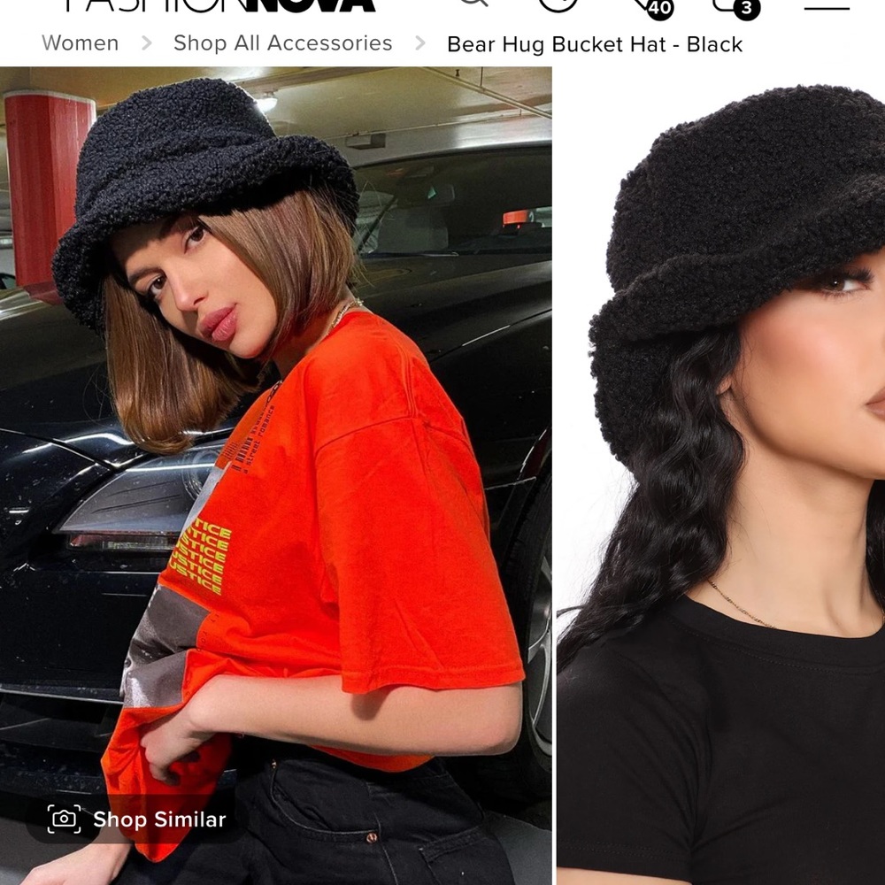 Fluffy bucket hat